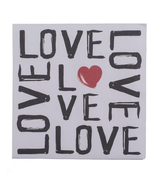 Χαρτοπετσέτες 'Love' Τρίφυλλες Λευκό 33x33cm Σετ 20Τμχ Χαρτοπετσέτες 'Love' Τρίφυλλες Λευκό 33x33cm Σετ 20Τμχ