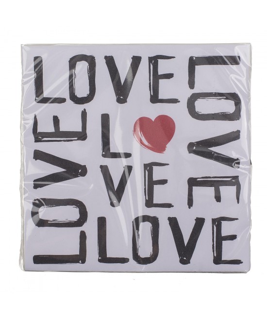 Χαρτοπετσέτες 'Love' Τρίφυλλες Λευκό 33x33cm Σετ 20Τμχ Χαρτοπετσέτες 'Love' Τρίφυλλες Λευκό 33x33cm Σετ 20Τμχ