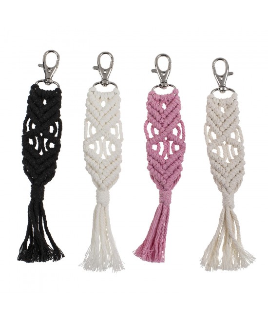 Μπρελόκ Κλειδιών Μακραμέ 80% Βαμβάκι/20% Polyester 2.7x14cm Σε 4 Χρώματα Μπρελόκ Κλειδιών Μακραμέ 80% Βαμβάκι/20% Polyester 2.7x14cm Σε 4 Χρώματα