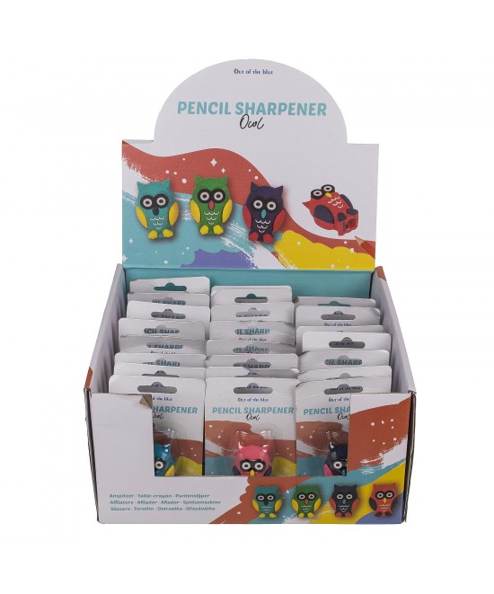 Ξύστρα Μολυβιού Κουκουβάγια Πλαστικό 3.5x2.5cm Σε 4 Χρώματα