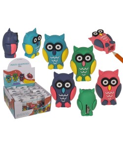 Ξύστρα Μολυβιού Κουκουβάγια Πλαστικό 3.5x2.5cm Σε 4 Χρώματα