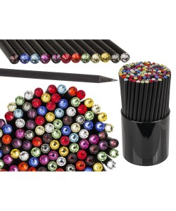 Μολύβι Μαύρο Με Πετράδι Σβαρόφκσι Σε 12 Χρώματα Πετραδιών