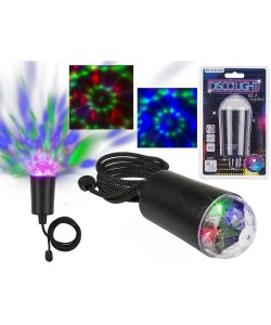 Ντισκόμπαλα Με Πολύχρωμα LED Σχοινί Τραβήγματος Μαύρο Πλαστικό 11.5cm Μπαταρίας