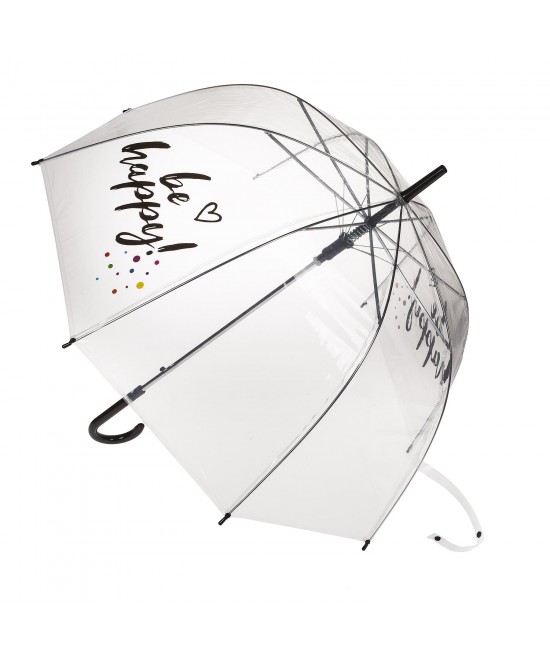 Ομπρέλα Dome Διάφανη Με Σχέδιο Και Αυτόματο Άνοιγμα 85cm Σε 4 Σχέδια