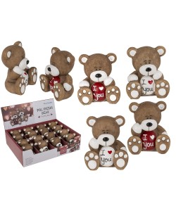 Διακοσμητικό Αρκουδάκι 'I Love You' Καφέ Polyresin 6x6.5cm Σε 2 Σχέδια