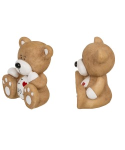 Διακοσμητικό Αρκουδάκι 'I Love You' Καφέ Polyresin 6x6.5cm Σε 2 Σχέδια