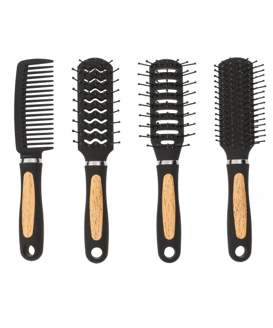 Βούρτσα Μαλλιών Μαύρο/Φυσικό Πλαστικό 18cm Σε 6 Τύπους