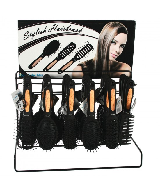 Βούρτσα Μαλλιών Μαύρο/Φυσικό Πλαστικό 18cm Σε 6 Τύπους
