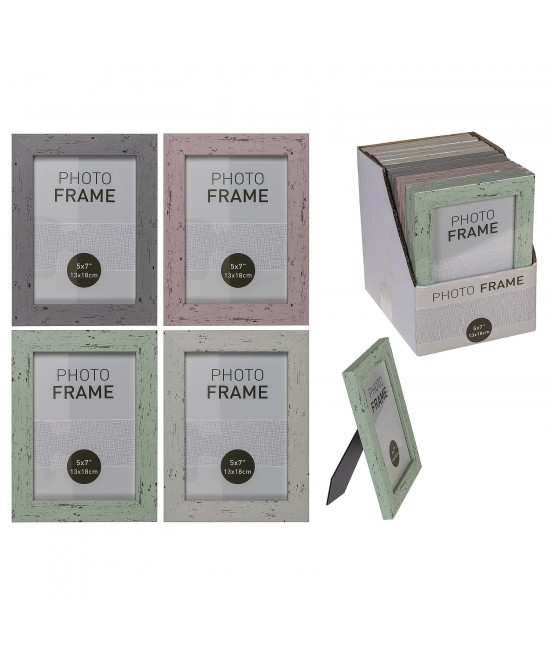 Κορνίζα 13x18cm Με Όψη Ξύλου Πλαστικό Σε 4 Χρώματα