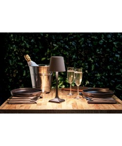 Επιτραπέζιο Φωτιστικό ArteLibre LED Φορητό MILANO Μαύρο/Taupe Αλουμίνιο/Μέταλλο 11x11x28cm