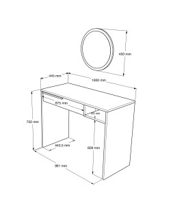 Τουαλέτα ArteLibre DEVON Λευκό Μοριοσανίδα/Μέταλλο/Γυαλί 100x44.5x75cm