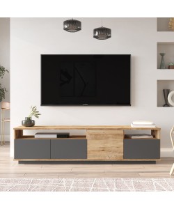 Έπιπλο Τηλεόρασης ArteLibre ESSEX Πεύκο/Ανθρακί Μοριοσανίδα 180x44.8x44.6cm