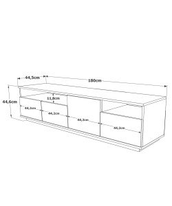 Έπιπλο Τηλεόρασης ArteLibre ESSEX Πεύκο/Ανθρακί Μοριοσανίδα 180x44.8x44.6cm