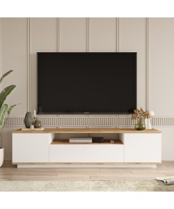 Έπιπλο Τηλεόρασης ArteLibre CHILHAM Φυσικό/Λευκό Μοριοσανίδα 180x44.5x44.6cm