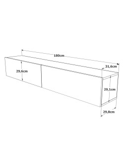 Έπιπλο Τηλεόρασης ArteLibre KENT Πεύκο/Λευκό Μοριοσανίδα 180x31.6x29.6cm