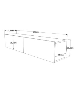 Έπιπλο Τηλεόρασης ArteLibre BERKSHIRE Πεύκο Μοριοσανίδα 140x31.6x29.6cm