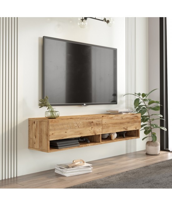 Έπιπλο Τηλεόρασης ArteLibre SOLVA Πεύκο Μοριοσανίδα 140x31.6x29.6cm