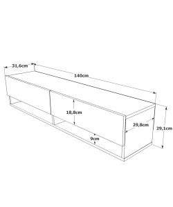 Έπιπλο Τηλεόρασης ArteLibre SOLVA Πεύκο Μοριοσανίδα 140x31.6x29.6cm