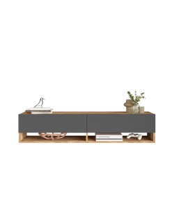Έπιπλο Τηλεόρασης ArteLibre SOLVA Πεύκο/Ανθρακί Μοριοσανίδα 140x31.6x29.6cm