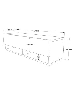 Έπιπλο Τηλεόρασης ArteLibre BEXLEY Πεύκο/Λευκό Μοριοσανίδα 100x31.6x29.6cm Έπιπλο Τηλεόρασης ArteLibre BEXLEY Πεύκο/Λευκό Μοριοσανίδα 100x31.6x29.6cm