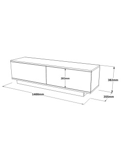 Έπιπλο Τηλεόρασης ArteLibre BRENT Λευκό Μοριοσανίδα 140x35.5x38.2cm