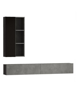 Σύνθετο ArteLibre ANERLEY Σκούρο Καφέ/Γκρι Με Εφέ Τσιμέντο Μοριοσανίδα 174.6x27.3x25cm/48.2x22x97.6cm