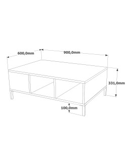 Τραπεζάκι Σαλονιού ArteLibre ANGEL Πεύκο/Ανθρακί Μοριοσανίδα/Μέταλλο 90x60x33.1cm