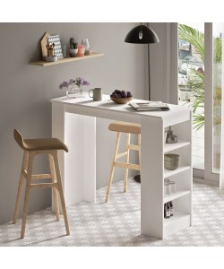 Τραπέζι Bar ArteLibre BROCKLEY Λευκό Μοριοσανίδα 120x51.6x101.8cm