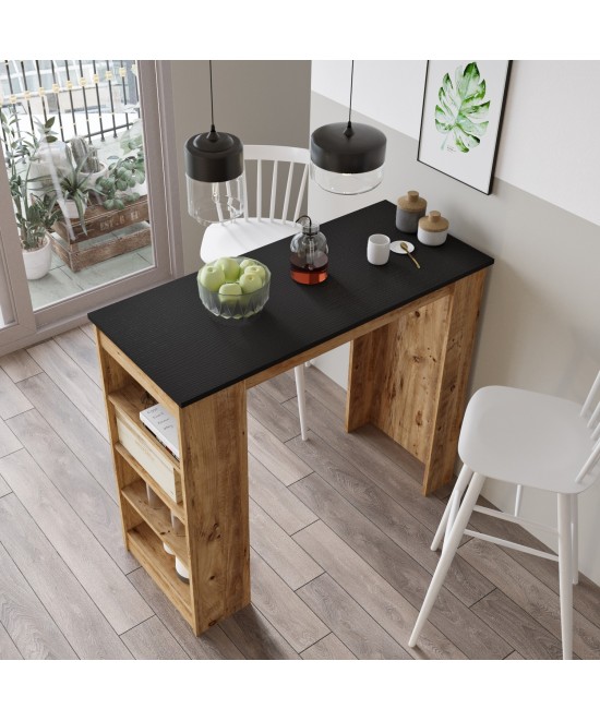 Τραπέζι Bar ArteLibre BROCKLEY Πεύκο/Μαύρο Μοριοσανίδα 120x51.6x101.8cm Τραπέζι Bar ArteLibre BROCKLEY Πεύκο/Μαύρο Μοριοσανίδα 120x51.6x101.8cm