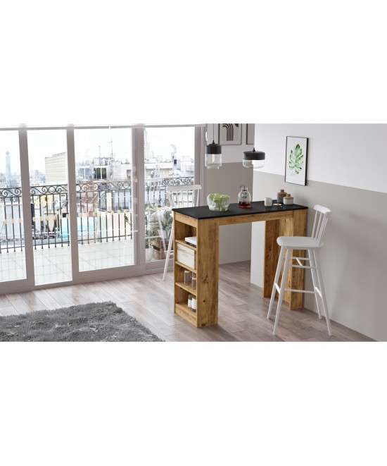 Τραπέζι Bar ArteLibre BROCKLEY Πεύκο/Μαύρο Μοριοσανίδα 120x51.6x101.8cm Τραπέζι Bar ArteLibre BROCKLEY Πεύκο/Μαύρο Μοριοσανίδα 120x51.6x101.8cm