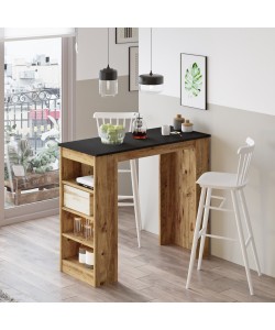 Τραπέζι Bar ArteLibre BROCKLEY Πεύκο/Μαύρο Μοριοσανίδα 120x51.6x101.8cm