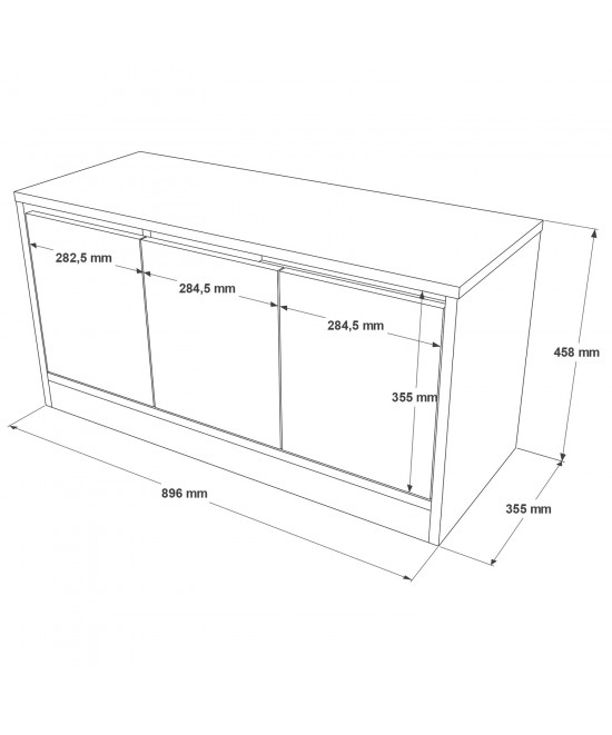 Έπιπλο Εισόδου ArteLibre CROFTON Λευκό Μοριοσανίδα 89.6x35.5x45.8cm