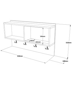 Κρεμάστρα Εισόδου ArteLibre DALSTON Λευκό Μοριοσανίδα 92x18.8x51cm
