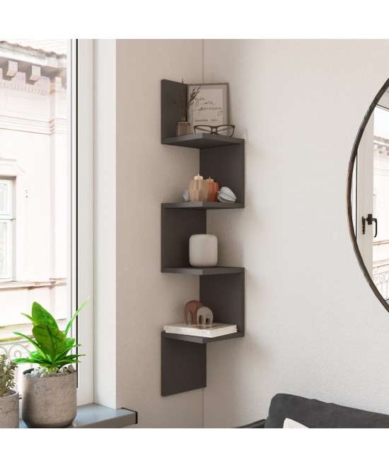 Ράφι Τοίχου ArteLibre DULWICH Ανθρακί Μοριοσανίδα 22x22x117.2cm