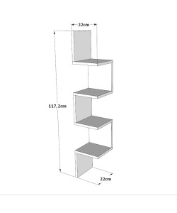 Ράφι Τοίχου ArteLibre DULWICH Ανθρακί Μοριοσανίδα 22x22x117.2cm