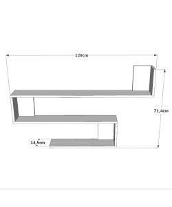 Ράφι Τοίχου ArteLibre EALING Πεύκο Μοριοσανίδα 120x145x71.4cm