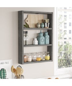 Ράφι Τοίχου ArteLibre EARLS Γκρι Με Εφέ Τσιμέντο Μοριοσανίδα 43.2x9x60cm