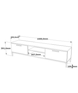 Έπιπλο Τηλεόρασης ArteLibre ENFIELD Πεύκο/Ανθρακί Μοριοσανίδα/Μέταλλο 160x35x39.1cm