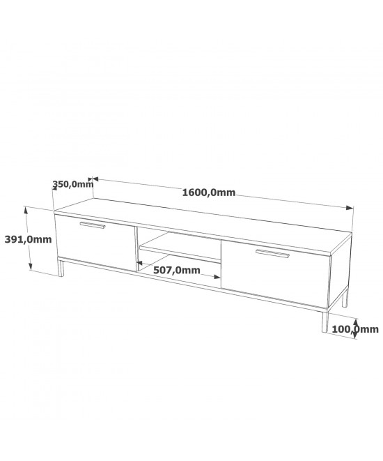 Έπιπλο Τηλεόρασης ArteLibre ENFIELD Πεύκο/Ανθρακί Μοριοσανίδα/Μέταλλο 160x35x39.1cm