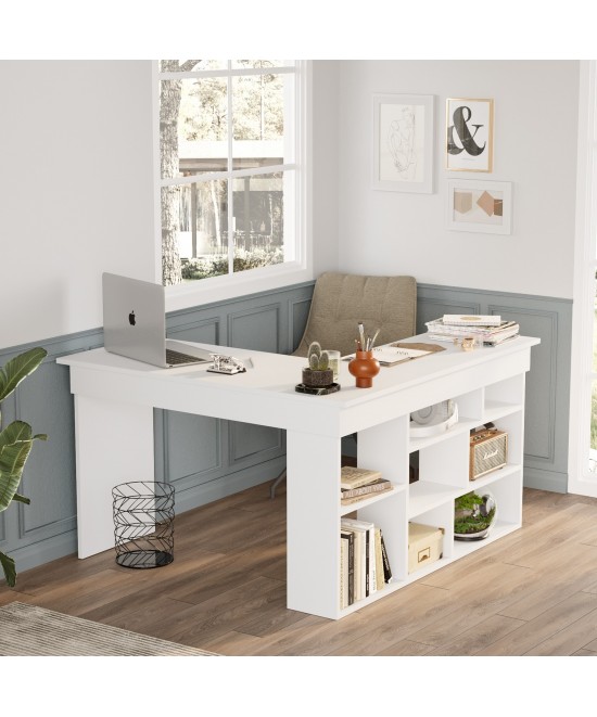 Γραφείο ArteLibre FELTHAM Λευκό Μοριοσανίδα 115x120x72cm