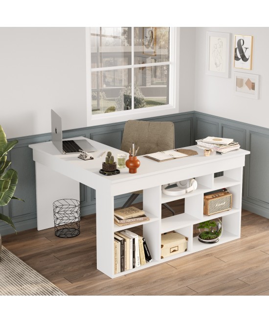 Γραφείο ArteLibre FELTHAM Λευκό Μοριοσανίδα 115x120x72cm