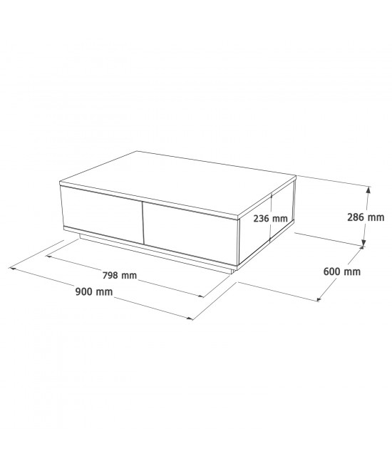 Τραπεζάκι Σαλονιού ArteLibre FRIERN Πεύκο/Λευκό Μοριοσανίδα 90x60x28.6cm