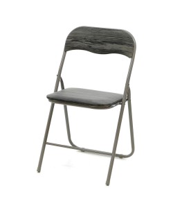 Kαρέκλα Πτυσσόμενη Γκρι Με Εφέ Ξύλο Μέταλλο/PU 43x44x78cm