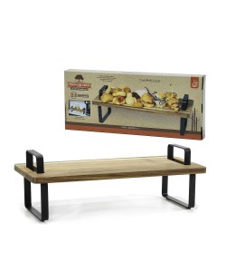 Δίσκος Σερβιρίσματος Με Λαβές Και Πόδια Φυσικό/Μαύρο Μέταλλο/Ξύλο Ακακίας 48x20x16cm Δίσκος Σερβιρίσματος Με Λαβές Και Πόδια Φυσικό/Μαύρο Μέταλλο/Ξύλο Ακακίας 48x20x16cm