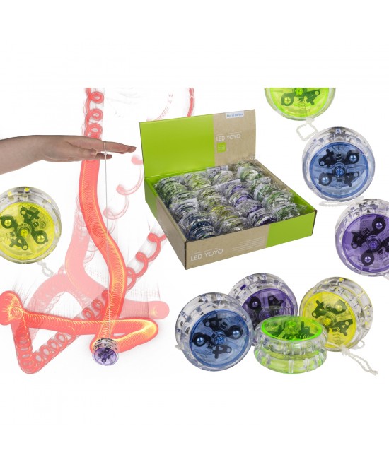 Παιχνίδι Γιογιό Με LED Πλαστικό Φ7x4cm Μπαταρίας Σε 4 Χρώματα
