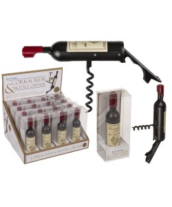 Ανοιχτήρι Μπουκαλίων Κρασιού/Μπύρας Σε Σχήμα Μπουκάλι Σαμπάνιας Μαύρο 11.5cm