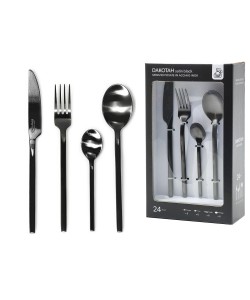 Σετ Μαχαιροπήρουνα DAKOTAH Σατέν Μαύρο Inox 24Τμχ Σετ Μαχαιροπήρουνα DAKOTAH Σατέν Μαύρο Inox 24Τμχ