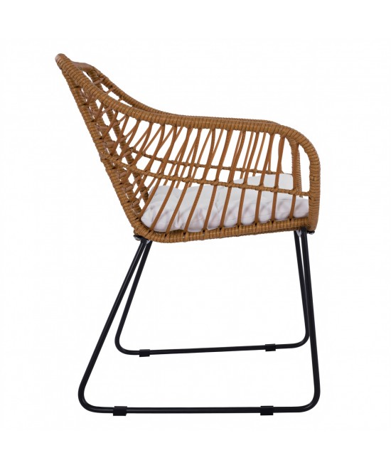 Πολυθρόνα Κήπου ArteLibre ABURIUS Φυσικό/Μαύρο Rattan/Μέταλλο 63x60x83.5cm Πολυθρόνα Κήπου ArteLibre ABURIUS Φυσικό/Μαύρο Rattan/Μέταλλο 63x60x83.5cm