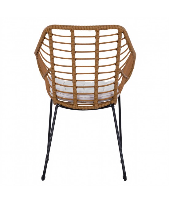 Πολυθρόνα Κήπου ArteLibre ABURIUS Φυσικό/Μαύρο Rattan/Μέταλλο 63x60x83.5cm Πολυθρόνα Κήπου ArteLibre ABURIUS Φυσικό/Μαύρο Rattan/Μέταλλο 63x60x83.5cm