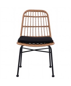 Καρέκλα Κήπου ArteLibre AFRANIUS Φυσικό/Μαύρο Rattan/Μέταλλο 47x50x85cm